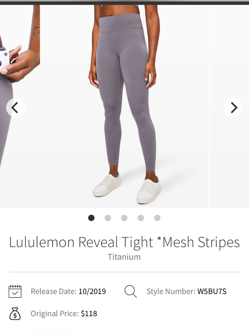 lululemon athletica Reveal Tight Mesh-Stripe Leggings — Titanium Gray